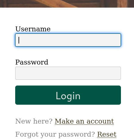 screenshot of a simple form