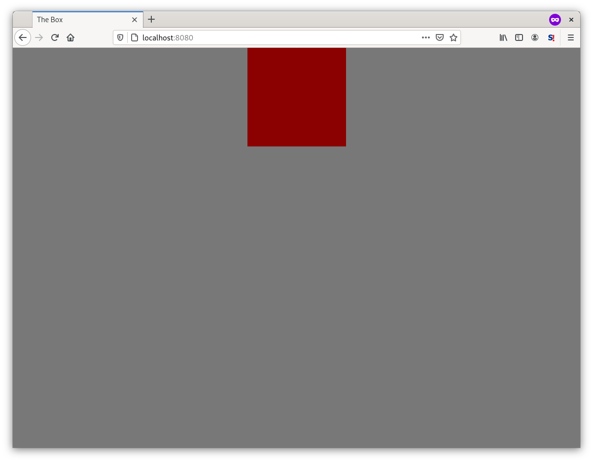 Example demonstrating horizontal centering with a redbox on a grey background